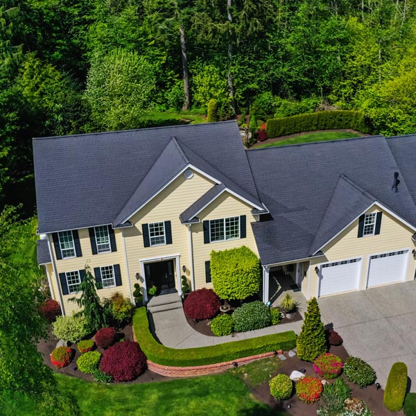 aerial view of asphalt roof