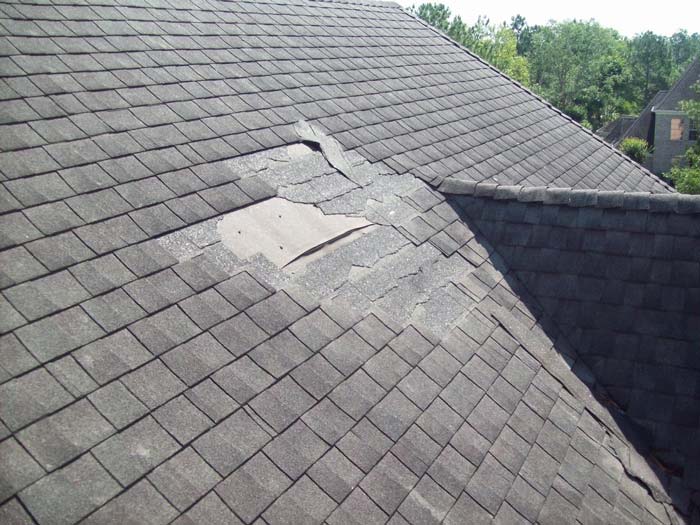 Damaged Asphalt Roof