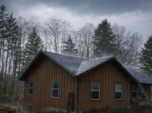 residential home in a storm